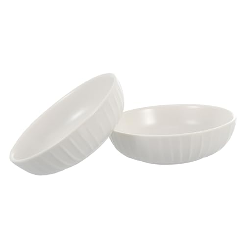 Cabilock Elegant Ceramic Dishes 2pc Sauce Dipping Plates Stripe Motif for Side Dishes Snacks