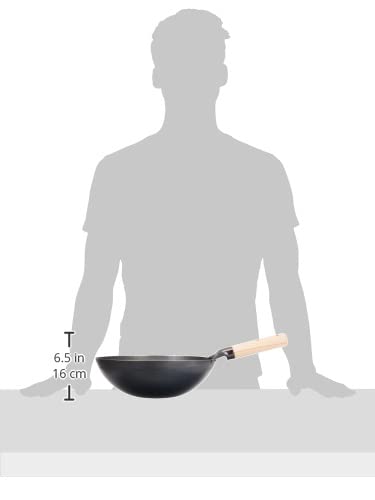 Wok Endoshoji TKG APK12030 30 cm Mango Madera miniatura 7