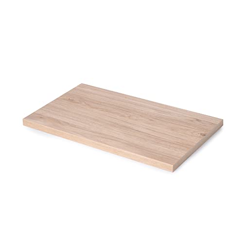 Emuca - Piani per tavolo da pranzo, cucina o scrivania, Piano d'appoggio rettangolare 900x500mm, Finitura rovere, Legno Emuca - Piani per tavolo da pranzo, cucina o scrivania, Piano d'appoggio rettangolare 900x500mm, Finitura rovere, Legno