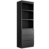 Für Bücher und Odner geeignete Regalhöhe: Innenmaße jedes Fachs: ca. 58 x 34 x 33 cm. Im Gegensatz zu anderen Schränken sind die 3 offenen Fächer des Standregals in Höhe und Tiefe optimal auf das Verstauen von nicht nur Büchern, sondern auch DINA4 Ordern und Akten.