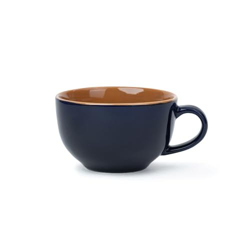 Image of Shay Large Ceramic Coffee Cup, 1pc, Blue, 320ml | Cappuccino Cup | Glossy Finish | Premium Porcelain Coffee Mug | Microwave Safe (XL Cuppa 1pc - Blue)