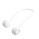 Masyrt USB Rechargeable Neck Fan, Personal Wearable Bladeless Fan with 3 Wind Speed Modes, Flexible Hose Design, Ideal for Hot Weather, Suitable for All Ages (White)
