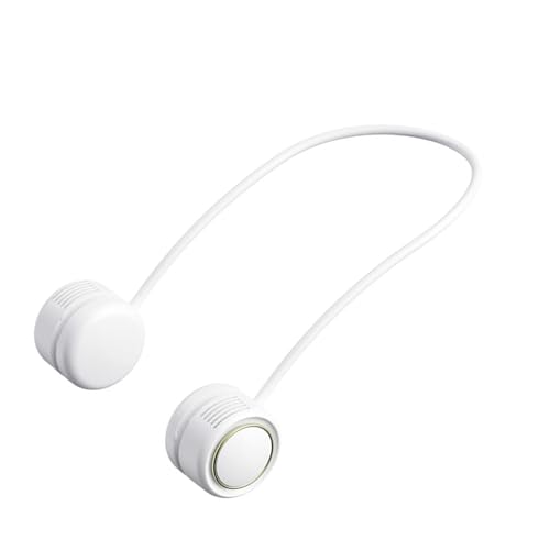 Masyrt USB Rechargeable Neck Fan, Personal Wearable Bladeless Fan with 3 Wind Speed Modes, Flexible Hose Design, Ideal for Hot Weather, Suitable for All Ages (White)