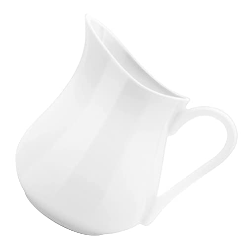Ukcoco Creamer Pitcher With Handle, Small Milk Frothing Pitcher White For Home Kitchen Coffee Tea 450Ml #TOP20