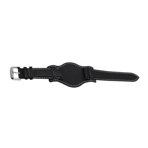 Bracelet de montre en cuir véritable noir 18mm Abaodam style vintage simple