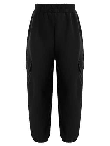 Boys Girls Fleece-Line Sweatpants Pull On Cargo Pants Casual Long Trousers Lightweight Jogger Pants with Pocket2