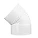 NDS 6P03 PVC 45-Degree Elbow, 6-Inch, for Hub X Hub Solvent-Weld Connections, for Use with 6-Inch Sewer and Drain Pipe, White