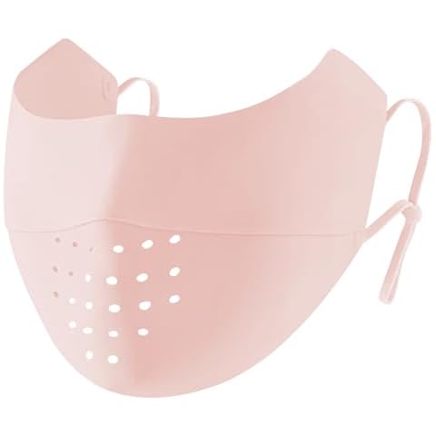 VOPOCO Sun Protective Mask for Women UPF 50+ Ice Silk Vinyl Half Face UV Mask Elastic Face Cover Mask Breathable Sunscreen Mask 5 Pcs Cover