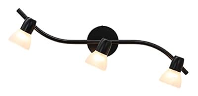 XiNBEi Lighting Track Lighting, 3 Light Modern Black Curved Kitchen Track Ceiling Light Fixtures XB-TR1223-3-MBK