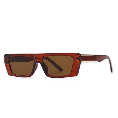 Lunettes de soleil rétro rectangulaires tendance unisexes dotées de verres gris thé UV400