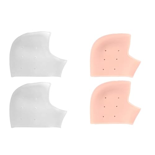 4 coussinets de talon en silicone, inserts respirants, protection du talon pour les chaussures, soulagement des coussinets de talon, douleur du talon, fissures sèches, blanc/couleur