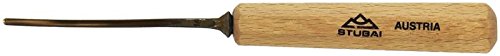 Stubai 521602 Dłuto do rzeźbienia w drewnie typ 16 z drewnianym uchwytem, złoty/beżowy, 2 mm