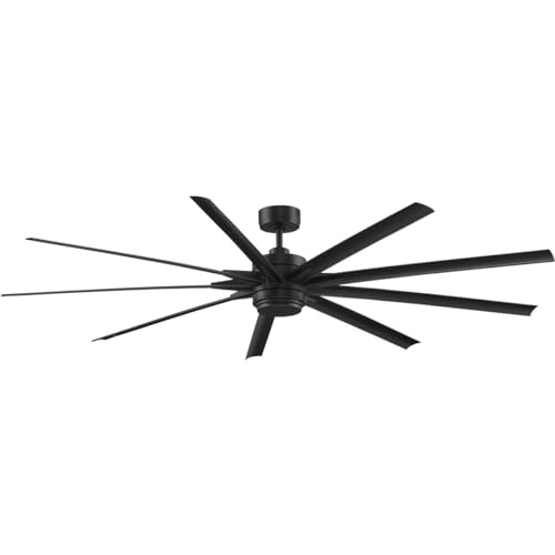Fanimation Odyn 9 Blade Ceiling Fan 22.64 Inches Tall and 84 Inches Wide with Black Finish and Black Blades thumbnail 4