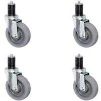 CasterHQ- 3 INCH Gray Caster Wheel Set for Commercial Kitchen PREP Tables, Plain Swivel