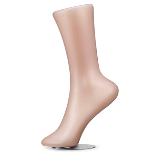 NUOBESTY Plastic Foot Mold Magnetic Mannequin Foot Display Socks Shoe Model Display Women Female Feet Model Ankle Bracelet Jewelry Display Stand for Home Shop