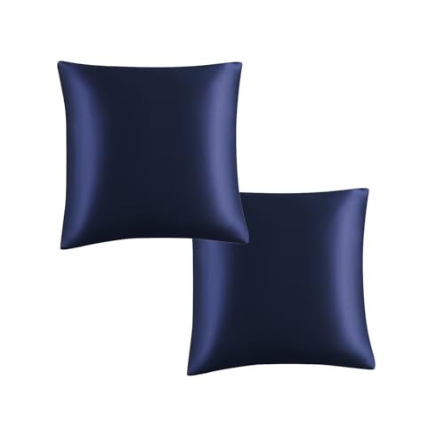 「§zz.luxi」クッションカバー 2個セット 45*45cm シルクみたい おしゃれ ツルツル 冷感 夏 吸湿 通気性 サテン ツヤ 光沢 潰れない 可愛い ソファークッション 枕 北欧 着脱簡単 肌に優しい 柔らかく ふわふわ 洗える 昼寝 抗菌防臭