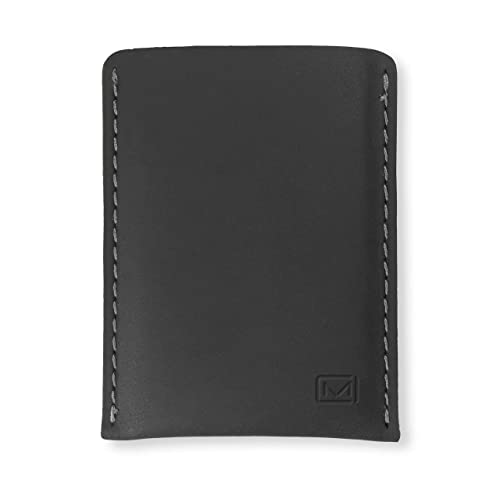 Modern Carry Slim Leather Wallet – Minimalist Card Holder for Men & Women – Front Pocket Design – Easy Bottom Access – Holds 2–10 Cards – Premium Leather – Full Protection (Black)