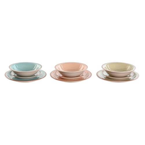 Vaisselle grès ambre service table 18 pièces assiette plate 27.5 cm gres - 2
