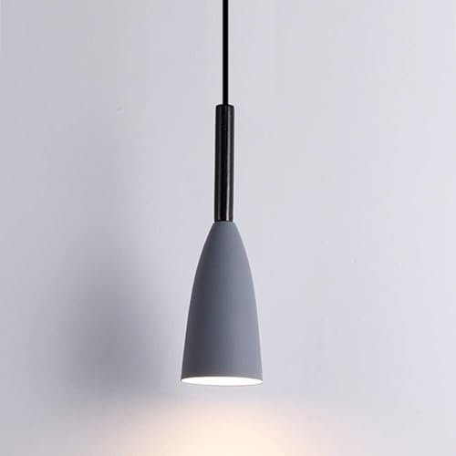 Luz colgante de sombra de metal cilíndrica moderna en color oscuro para techo