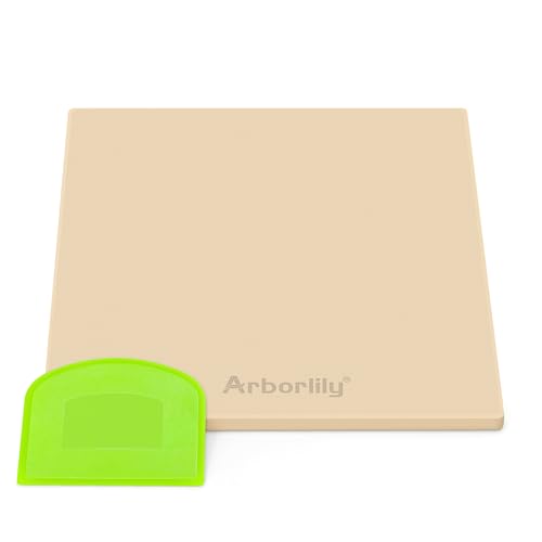 Arborlily Pizza Stone 12 Inch Square Baking Stone for Oven and Grill Thermal Shock Resistant Cordierite Even Heat for Crispy Crust Pizzas Bread Pies Perfect for Indoor & Outdoor Use