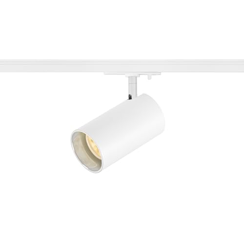 SLV ASTO TUBE |1 Phasen Spot, Stromschienenleuchte, Innenbeleuchtung für Wohnzimmer, Schlafzimmer, Küche, Diele Kinderzimmer | Aluminium, zylindrisch, GU10, max. 1x10W, weiß