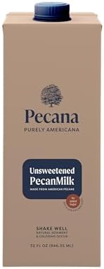 Pecana Purely Americana Pecan Milk All Natural, Vegan Dairy Alternative, Farmer Owned, Plant-Based, Non GMO, Lactose Free, Creamy Delicious (32oz, Pack of 6) (Unsweetened Original)