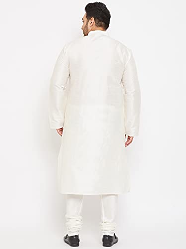 Image of VASTRAMAY Men's Silk Blend Solid Regular Kurta Pyjama Set