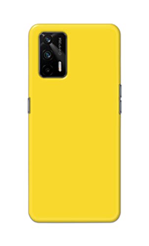 Image of Printed Hard Back Cover Case for Realme X7 Max 5G Back Cover (Plain Yellow) -1803