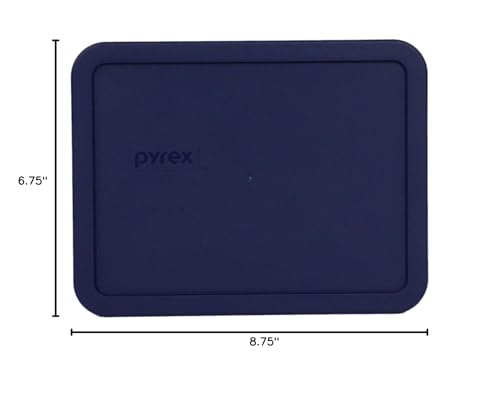 Pyrex 7211-PC 6 Cup Blue Food Storage Replacement Lid (2-Pack) - Made in USA