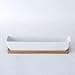Kipokalor 11.1x2.36x1.77inch Long Rectangular Modern Minimalist White Ceramic Succulent Planter Pot with Saucer for Office,Desk,Window.
