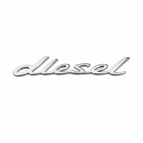 Image of JVCV 3D Metal Diesel Sticker for Car Fuel Tank Chrome Logo Decal Emblem Badge for All Cars and Bikes (Diesel, Silver)