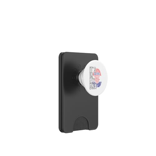 Gracioso está en mi ADN Croacia Bandera Huella Digital PopSockets PopWallet para MagSafe