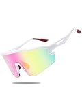 lunettes de cyclisme Awstrokine Lunettes de Sport Homme Femme – Lunettes Photochromiques Ultralégères (33g) pour Vélo et Course, Monture TR90 Incassable, UV400 Anti-Buée HD, Blanches
