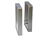 Alpha Furnishings Heavy Duty Metal Table Legs 16" Rectangular Stainless Steel Bench Coffee Table Buf