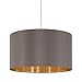 Produktbild EGLO Pendellampe Maserlo, Textil Pendelleuchte, Hängeleuchte aus Metall in Silber mit Lampenschirm in Cappuccino und Gold, E27 Fassung, Ø 38 cm