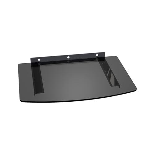 Glass shelf for TV set-top boxes, media players, DVDs, Blu-ray players, game consoles