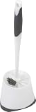 Clorox Corner Toilet Bowl Brush with Under Rim Scrubber, Includes Corner Storage Caddy, White