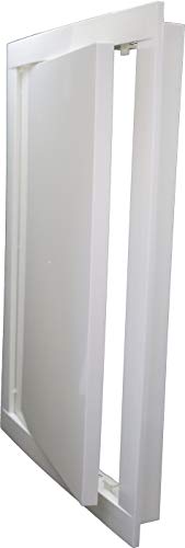 8" x 12" White Plastic Access Panel Door Opening Flap Cover Plate - Plumbing, Electricity, Alarm Wall Access Panel for Drywall - Box Door Lock - Door Latch - Size/Color (8 x 12, White)