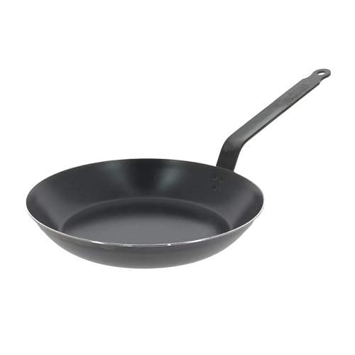 Image of De Buyer - Blue Carbon Steel Fry Pan 2mm Thick - 11” Diameter, 8.3” Cooking Surface - Oven Safe - PFAS, PFOA & PFOS Free - Made in France