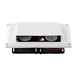 Feeshoppher Cargo Trailer Vent Vans Toit Ging Side Air Fans Ventilateur D'échappement Caravane Camper Remorque Rv 12V 12V 6W Ventilateurs D'échappement pour Camper Remorque Bateau Yacht Marine (Blanc)