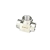 304 Stainless Steel 3 Way Pipe Connector BSPP Inner Threaded Pipe Connection for Water, Air, Oil (1/4 in