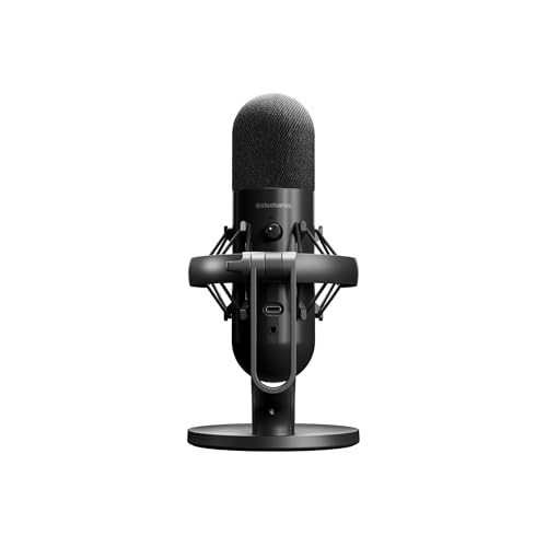 Image of SteelSeries Alias USB Mic for PC - 3x Bigger Capsule for Gaming, Streaming and Podcasting - Sonar for Streamers Audio Software - AI Noise Cancelling - LED Mute & Level Monitoring - Shock Mount - Black