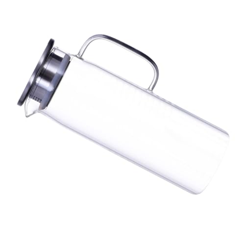 Homoyoyo Jarra de Vidrio Resistente al Calor Recipiente para Agua Fría y Caliente Tetera con Filtro y Tapa Ajustada para Jugos y Bebidas Caseras