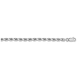 30' 14K White Gold 3.75mm Shiny-cut Rope with Lobster Clasp Chain Necklace
