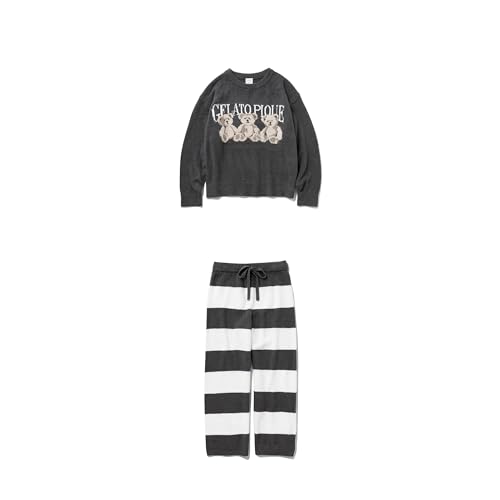 [ジェラート ピケ] モチーフJQDプルオーバー PWNT254117 レディース DGRY モチーフJQDボーダーロングパンツ PWNP254118 レディース DGRYのサムネイル
