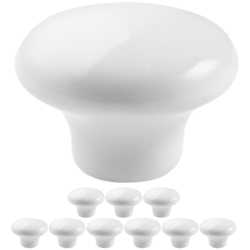 10個 取っ手 つまみ 引き出しノブ キャビネットハンドル ドアノブ 磁器 プルハンドル ドレッサー取っ手 ワードローブ ウッド 引き出し 家具金具 胸 食器棚 DIY用 セラミック 丸型 保育園
