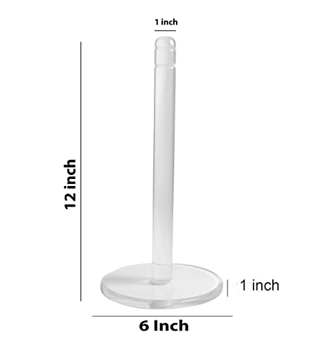 Dino74 Clear Acrylic Paper Towel Holder - Toilet Tissue Rolls Stand Organizer Countertop For Kitchen Accessories, Bathroom Or Living Room #TOP4
