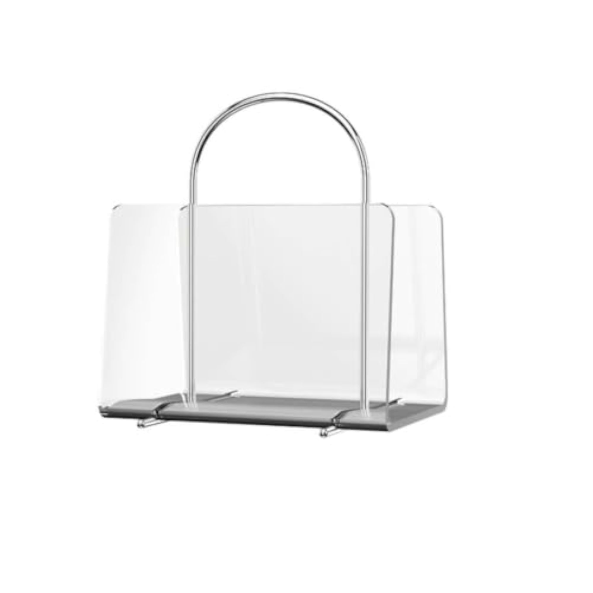 Modern Transparent Acrylic Magazine Rack with Handle