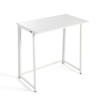 DUPI Escritorio Plegable Utility 80x50x72 cm – Mesa de Ordenador para Estudio u Oficina en Casa, Escritorio Multifuncional con Estructura Metálica Moderna (Blanca)