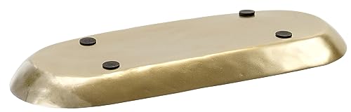 Red Co. 16 inch Long Oval Decorative Metal Aluminum Tabletop Display Tray, Gold - Thumbnail 6